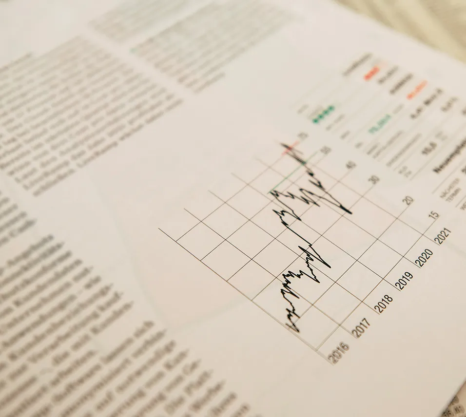 document showing investment growth chart